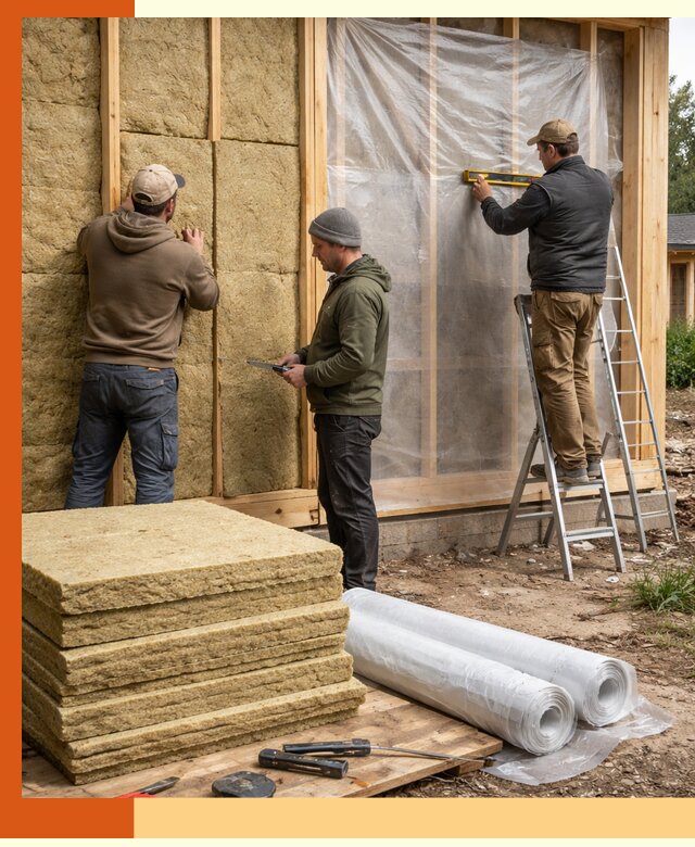 Утепление каркасного дома в Мытищах под ключ с гарантией качества