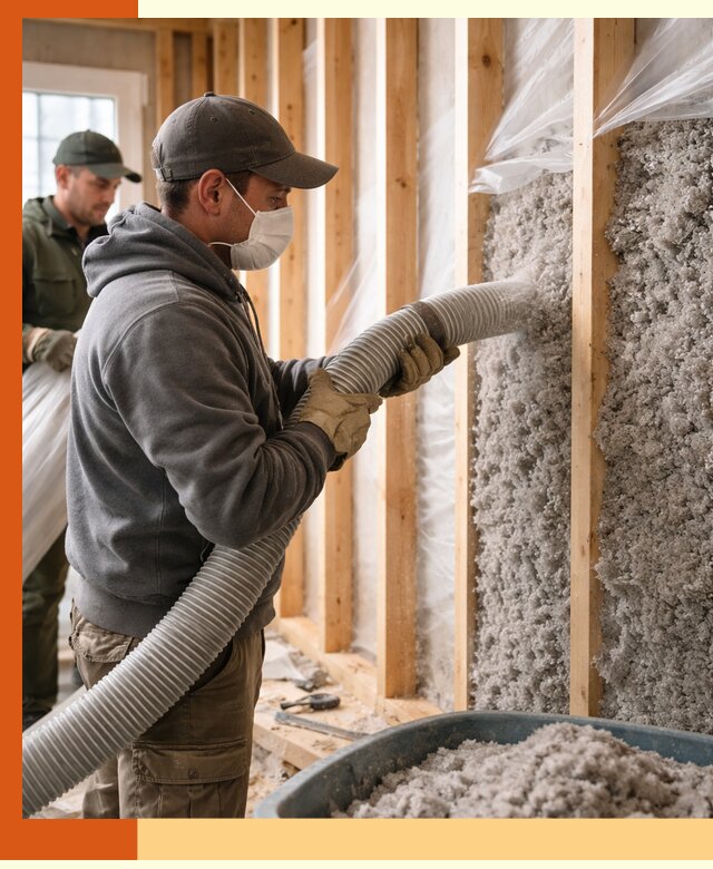 Утепление каркасного дома эковатой в Мытищах — качественно и надолго