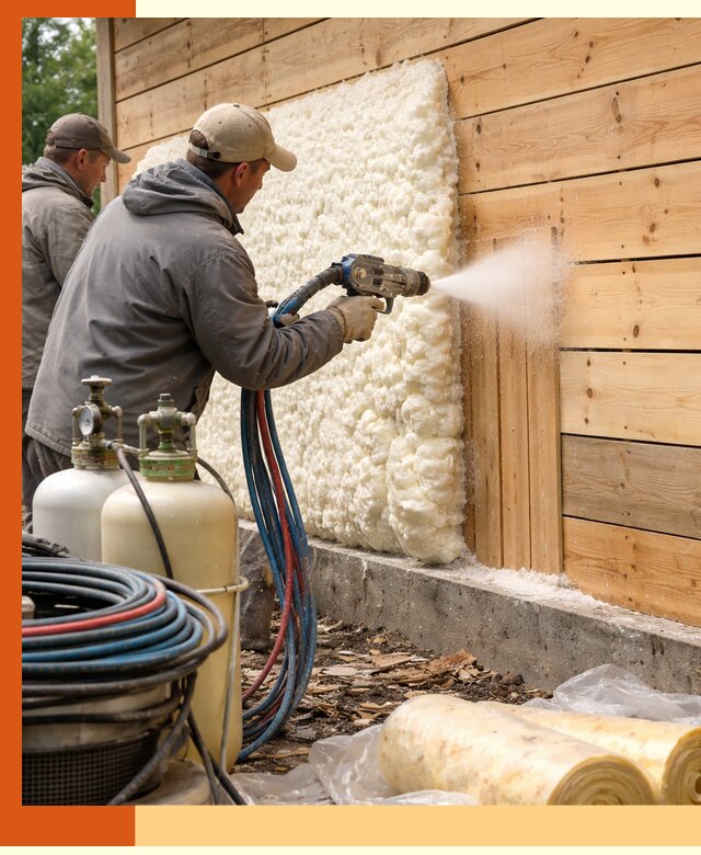 Утепление деревянного дома пенополиуретаном в Мытищах