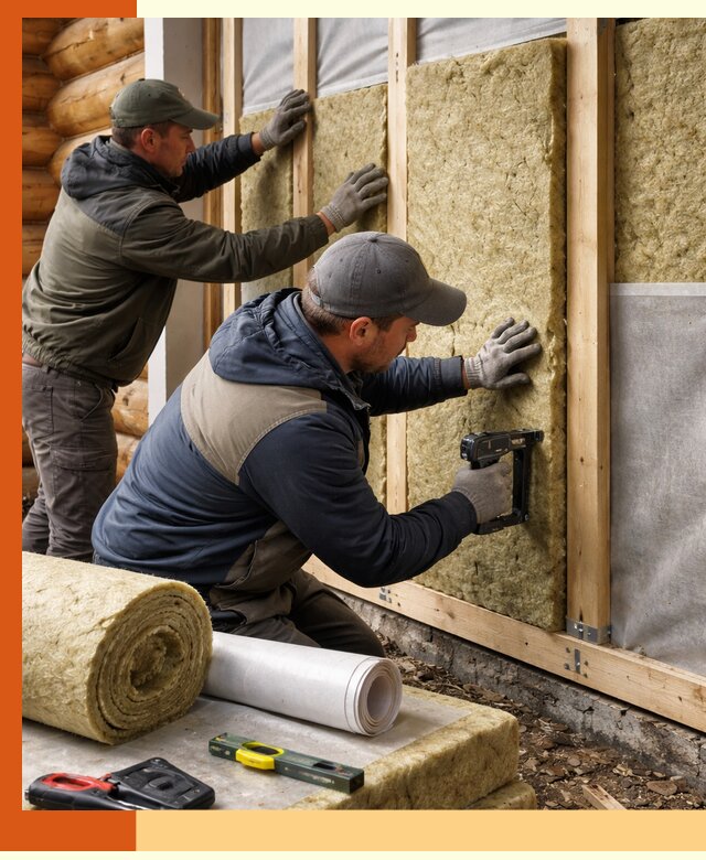 Утепление бревенчатого дома под ключ в Мытищах