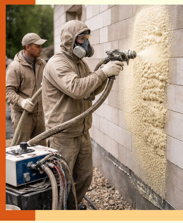 Утепление дома из газобетона ППУ в Мытищах — надежная теплоизоляция