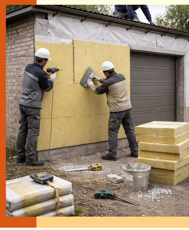 Утепление гаража снаружи в Мытищах качественно и надёжно