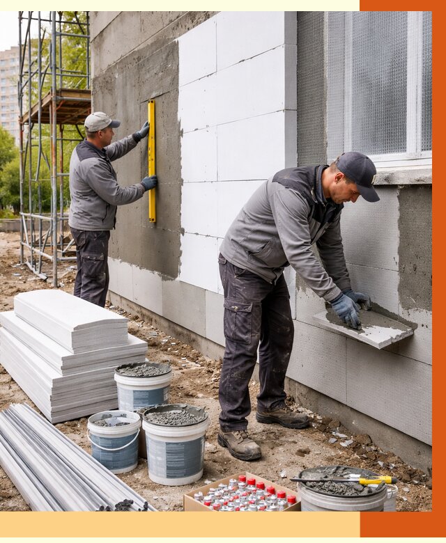 Утепление фасада и стен снаружи в Мытищах от 4265 руб. | ТепломастерМтщ