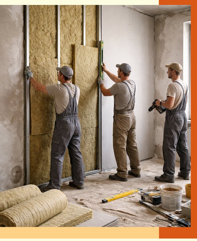 Утепление стен изнутри в Мытищах от 2285 руб/м² под ключ | ТепломастерМтщ