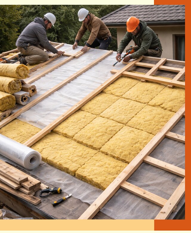 Утепление скатной крыши в Мытищах от 1269 руб./м2 под ключ | ТепломастерМтщ