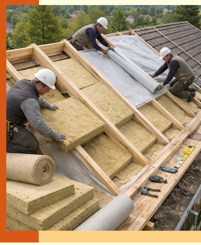 Утепление скатной крыши в Мытищах качественно и надёжно