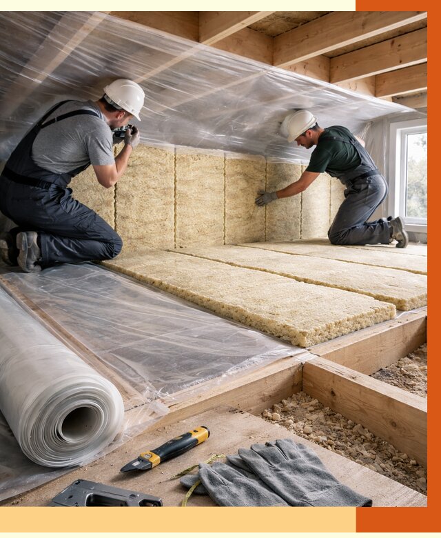 Утепление перекрытий в Мытищах от 2894 руб/м2 — утепление межэтажных и чердачных | ТепломастерМтщ