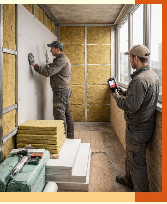 Утепление балкона в Мытищах от 4570 руб. под ключ | ТепломастерМтщ