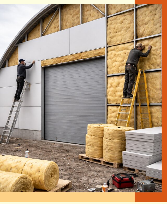 Утепление ангара пенополиуретаном в Мытищах от 7312 руб./м² — комплекс от ТепломастерМтщ