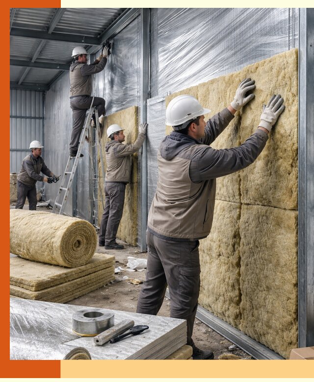 Утепление металлического склада в Мытищах: теплоизоляция и герметизация