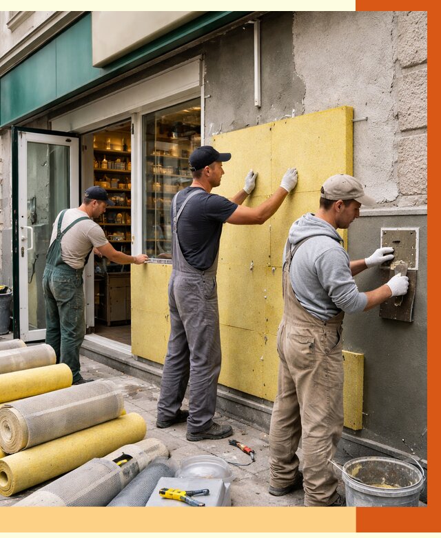 Утепление магазина в Мытищах от 4570 руб/м2 — цена, стены и снаружи | ТепломастерМтщ