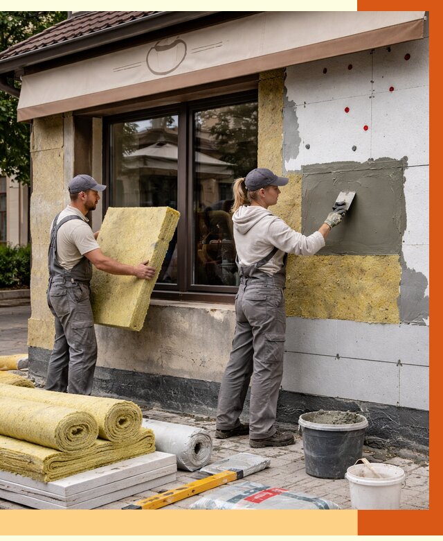 Утепление кафе в Мытищах от 4265 руб/м2 — комплексно под ключ | ТепломастерМтщ