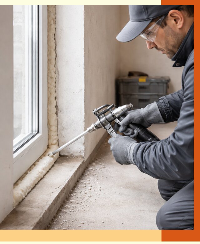 Герметизация стыков ППУ в Мытищах от 1676 руб. за м2 — утепление примыканий под ключ | ТепломастерМтщ