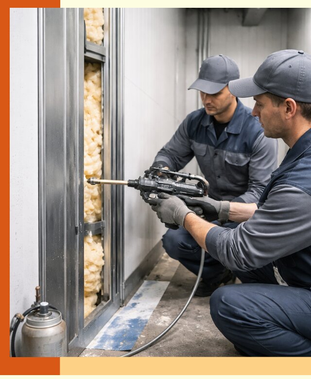 Заполнение пустот холодильных панелей в Мытищах специализированной пеной