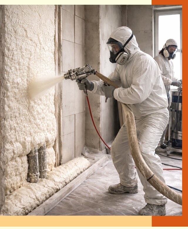 Напыление пенополиуретана в Мытищах от 7616 руб./м2 — услуги и монтаж ППУ | ТепломастерМтщ