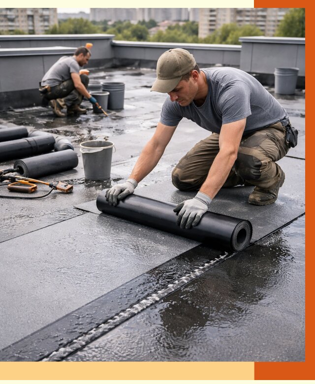 Гидроизоляция плоской кровли в Мытищах от 4570 руб./м2 — профессионально | ТепломастерМтщ